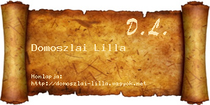 Domoszlai Lilla névjegykártya